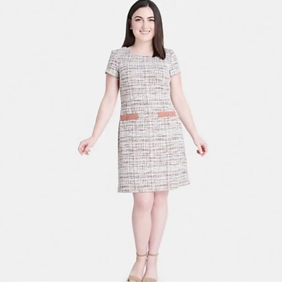 connected apparel | Dresses | Connected Apparel White And Pink Sheath Mini  Dress | Poshmark